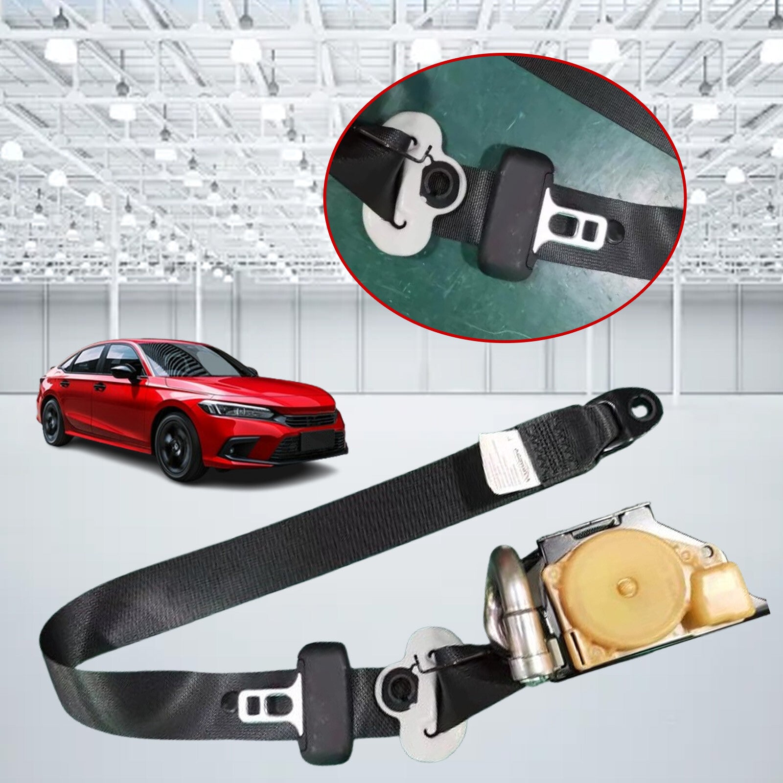 Front left seatbelt buckle 3-point safety feature applicable to 2016-2020 for Honda Civics. Q