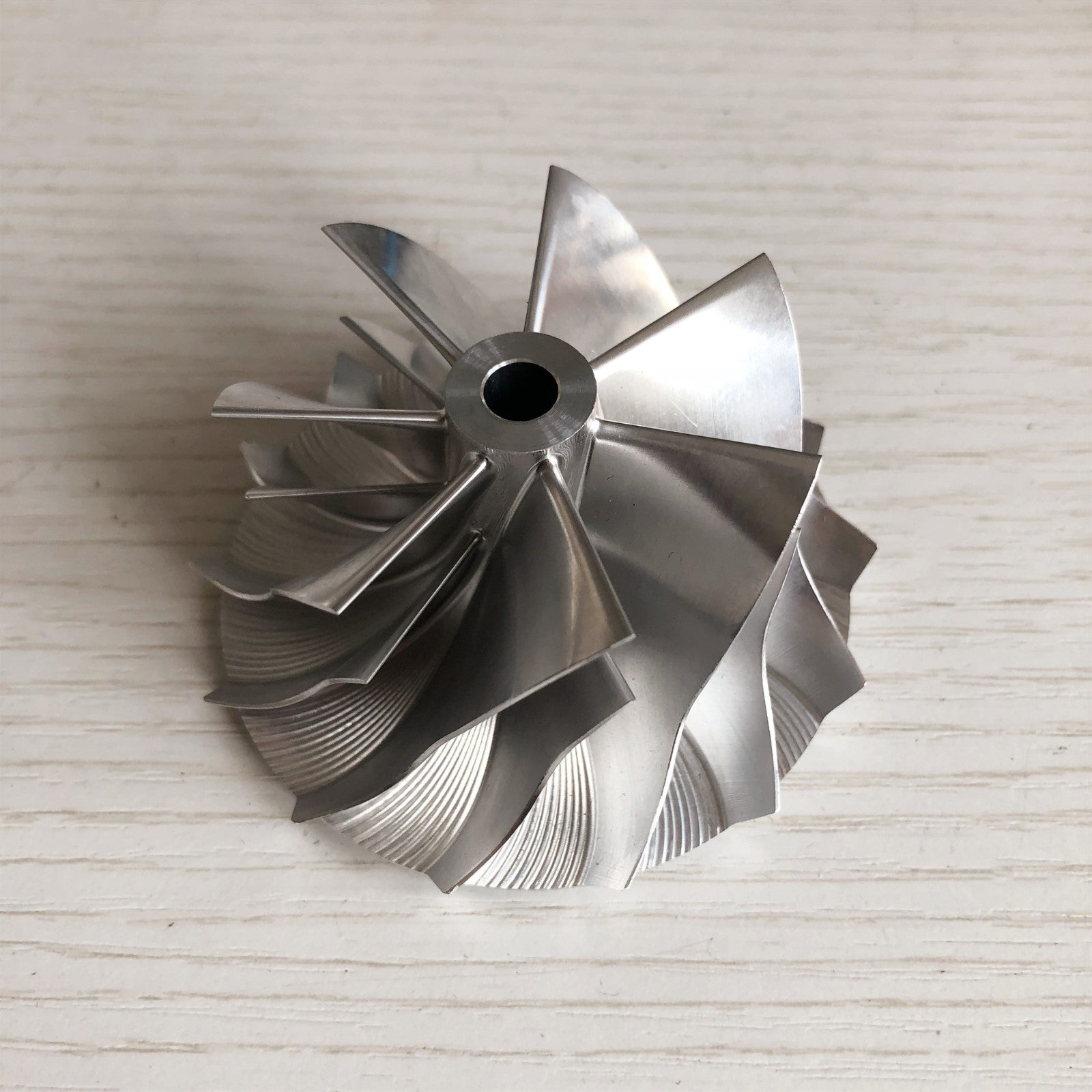 TD05H 20G reverse 52.56/68.01mm 7+7 blades performance Billet compressor wheel