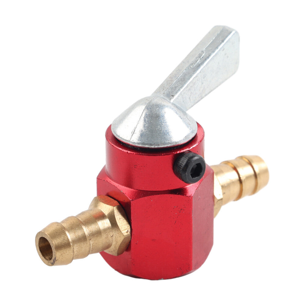 Motorcycle Inline Petrol On-Off Fuel Tap Gas Petrol Valve Petcock 8mm Red