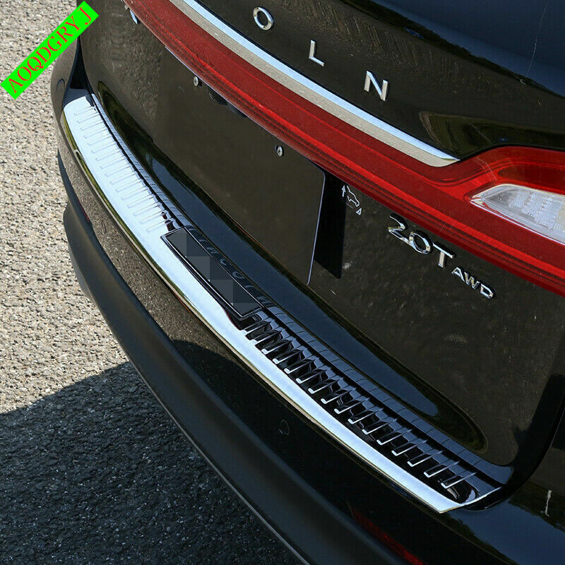 for Lincoln MKX 2015-2018 Silver Rear Bumper Scratch Guard Sill Plate Protector