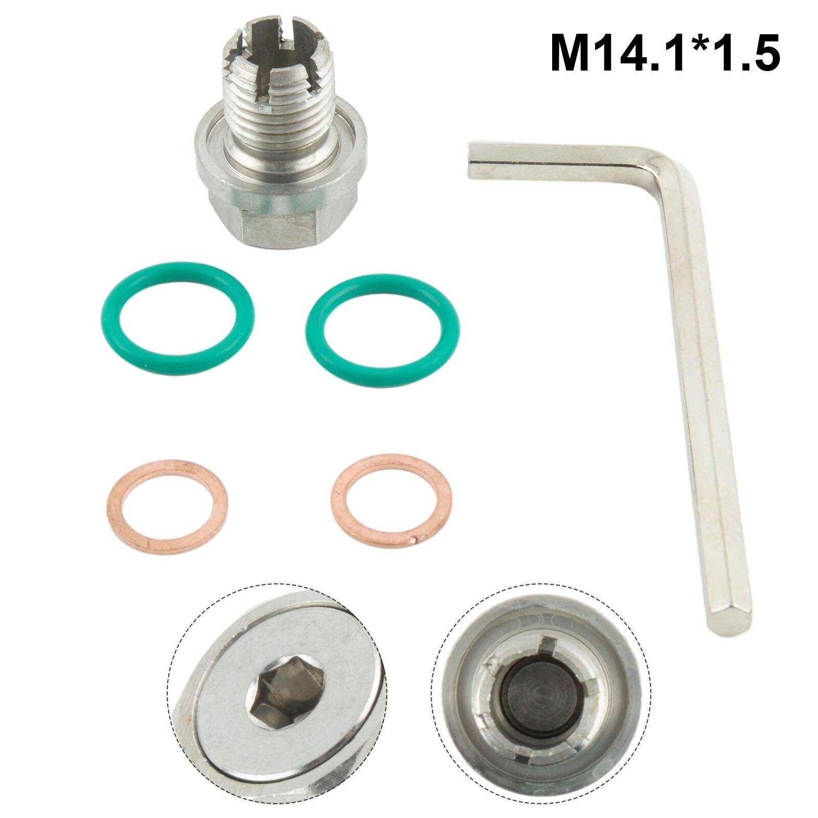 M14.1-1.5x15mm Piggyback Drain Plug Self Tapping Oil Pan Thread Repair Kits New
