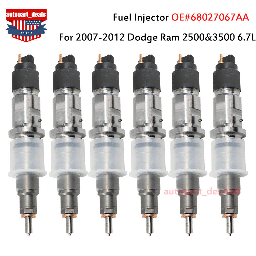 6-Piece Common Rail Diesel Fuel Injector for 2007-2012 for Dodge 6.7L for Ram Trucks