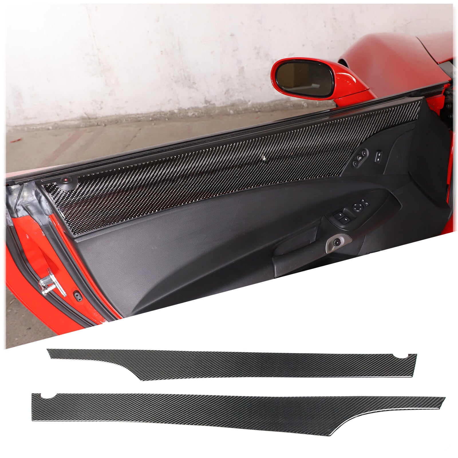2PCS Car Steering Wheel Booster Anti-Slip Cover Carbon Fiber Blue Accessories- v