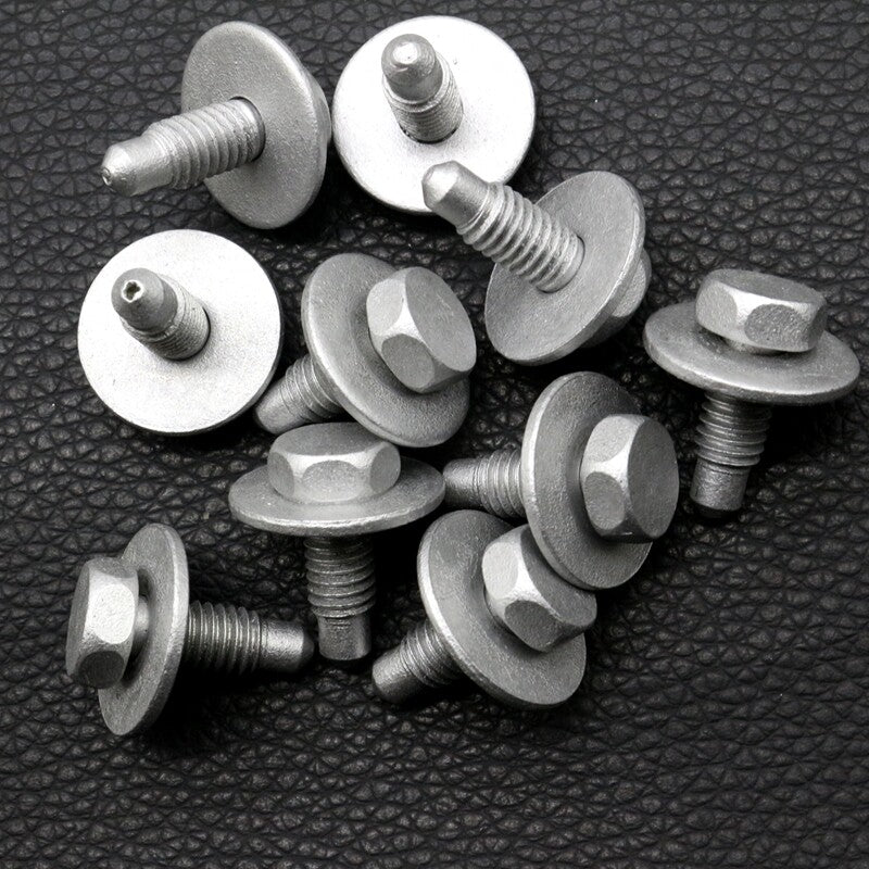 10Pcs M6x12mm Bumper Hex Head Bolt Screw With Washer for Tesla Model X
