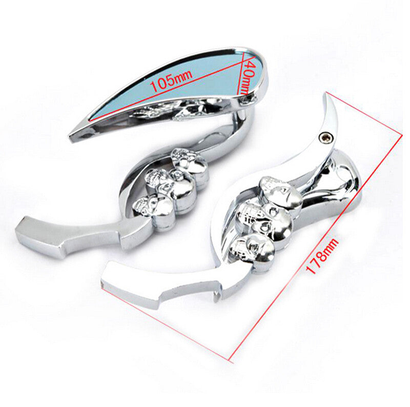 Motorcycle rectangular rearview mirrors (left and right) suitable for Chopper Cruiser
