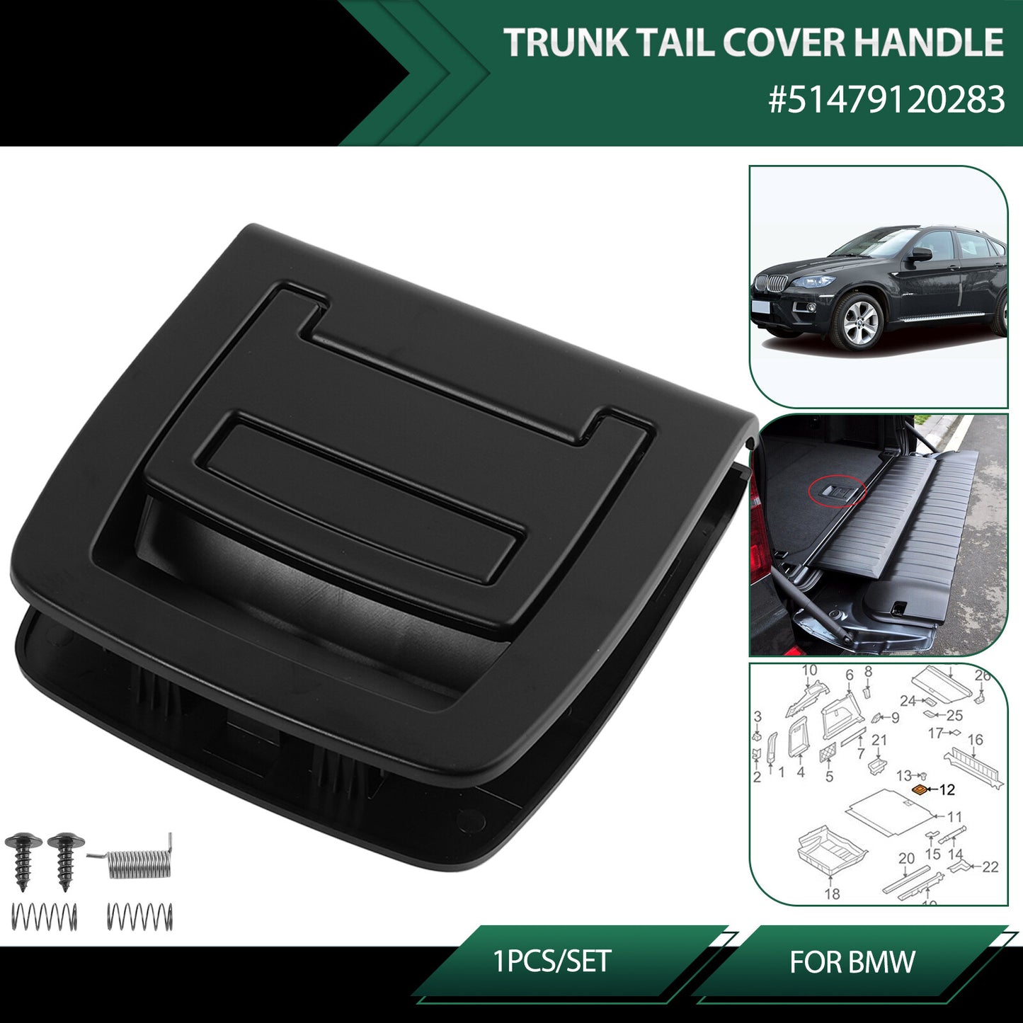 51479120283 Rear Trunk Mat Handle Boot Floor Carpet Handle for BMW E70 X5 E71 X6 Q