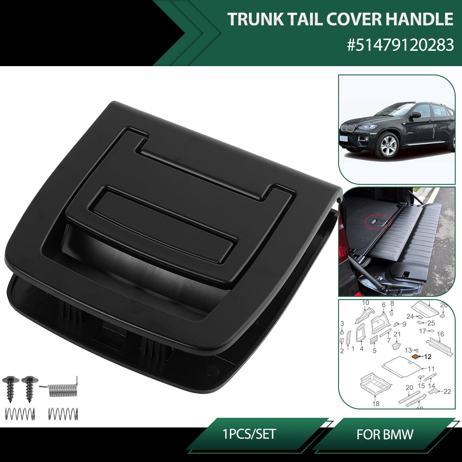 51479120283 Rear Trunk Mat Handle Boot Floor Carpet Handle for BMW E70 X5 E71 X6 Q