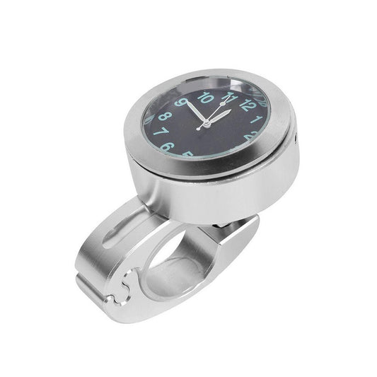7/8in Motorcycle Hand Grip Bar Watch Mount 1in Handlebar Quartz Clock Waterproof Q