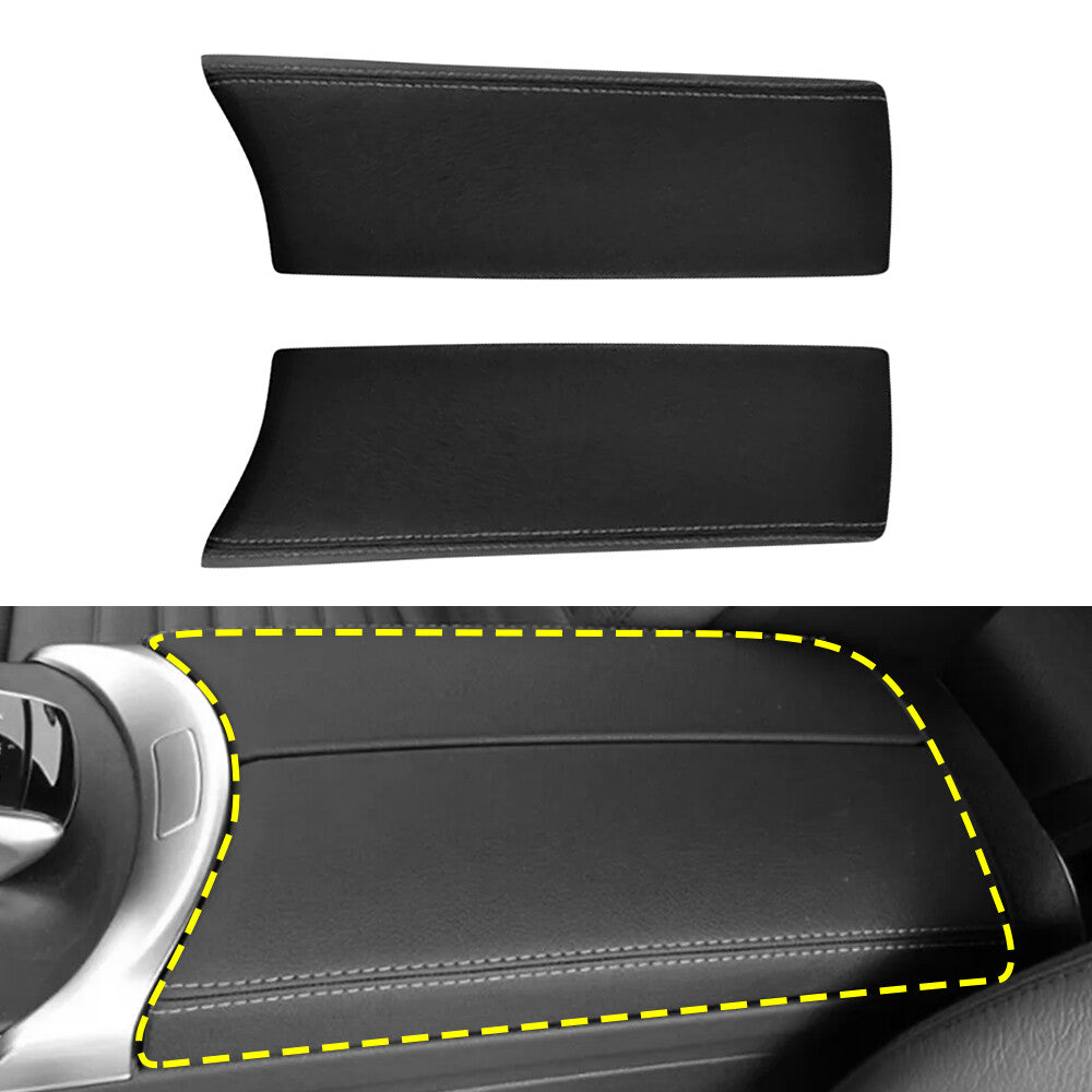 Pair For 2015-2021 GLC Class W205 Car Center Console Lid Armrest Box Panel Black Q