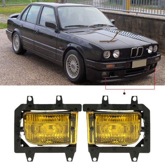 1 Pair Front Fog Yellow Lens Kit for BMW E30 3-Series 1985-1993 J6N1