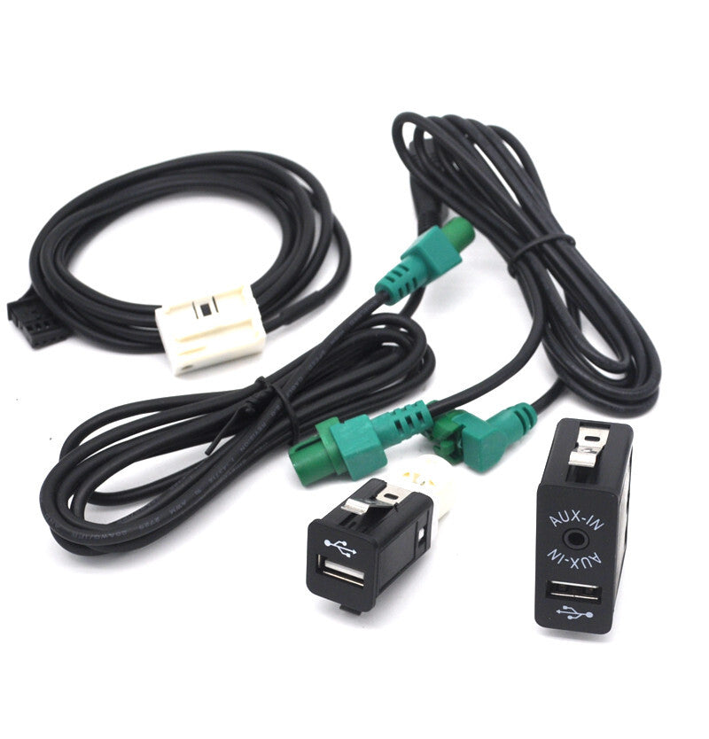 Retrofit Glovebox console usb aux socket cable set for BMW E60 E61 E63 M5 M6 E90