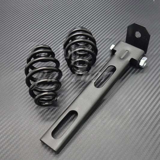 Black Solo for Seat 3 Springs Bracket Mounting Kit for Harley Chopper Bobber Custom Q