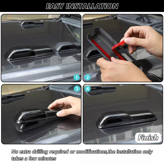 For 2018-2025 for Jeep Gladiator JT/JL Carbon Fiber Look Front Hood Hinge Trim Cover