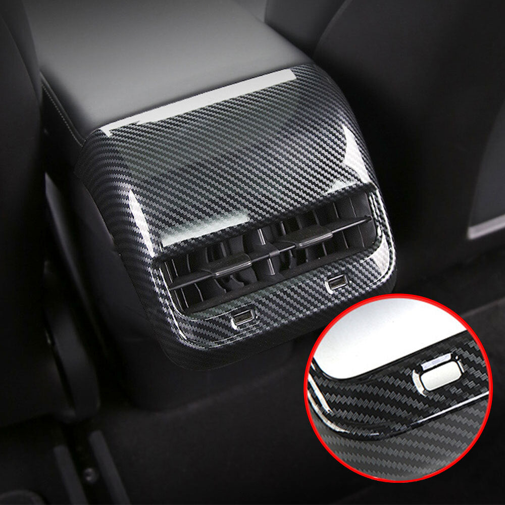Suitable for Model 17-23 3Y Gloss Carbon Fiber ABS Rear Vent Socket Cover Decoration n