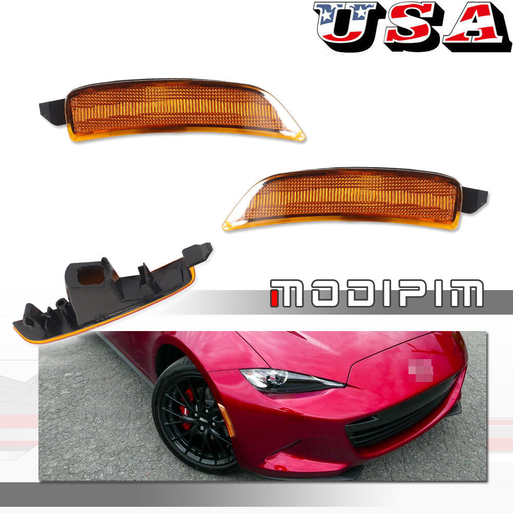 2 Pack Amber Front Side Marker Light Housing Kit for for Mazda MX-5 Miata 2016-2022- v