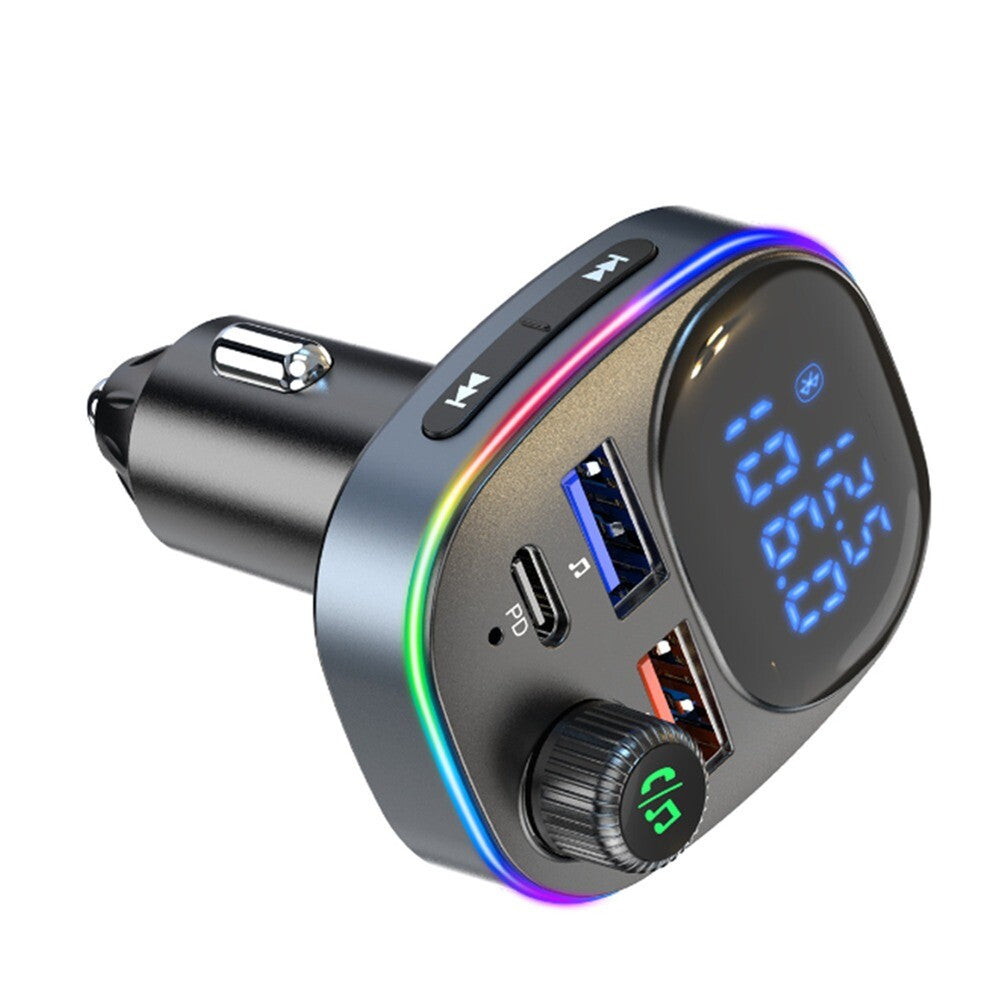 Wireless FM-Transmitter Car Bluetooth Radio Adapter Dual-USB Charger Hands- . n