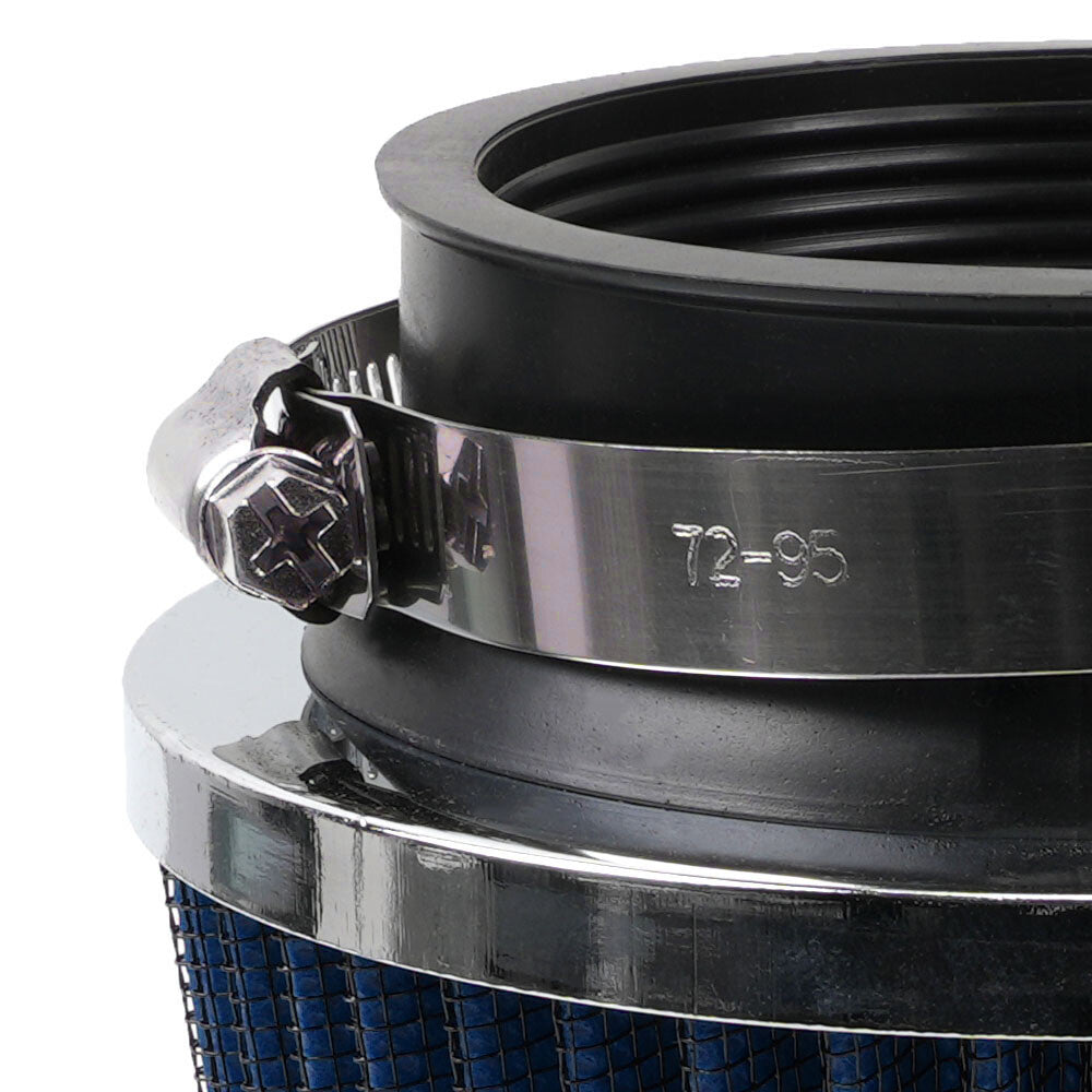 Blue 3in 76mm High Flow Inlet Dry Air Filter Cold Air Intake Cone Replacement