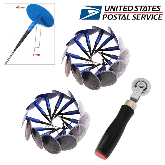 24Pcs Tire Plug Patches Combination Radial Repair Tool Kit w/ Stitcher Q