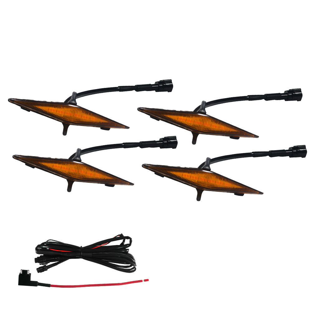 GTINTHEBOX 4-piece LED amber lights suitable for 4Runner TRD Pro grille from 2014 to 2021- v