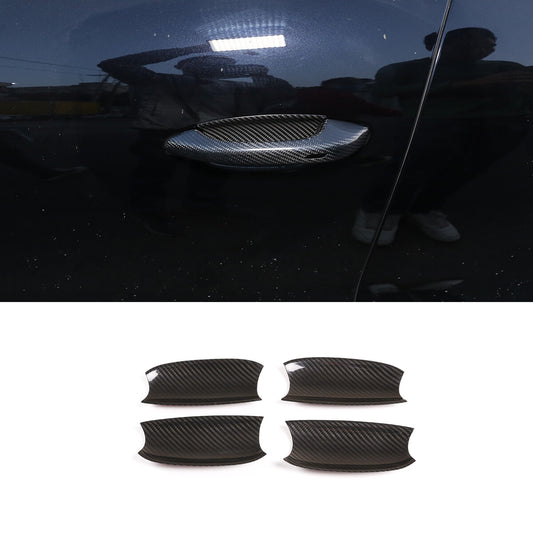 4-Piece Carbon Fiber Exterior Bowl Decorative Stickers for Porsche for Cayenne 2018-2022
