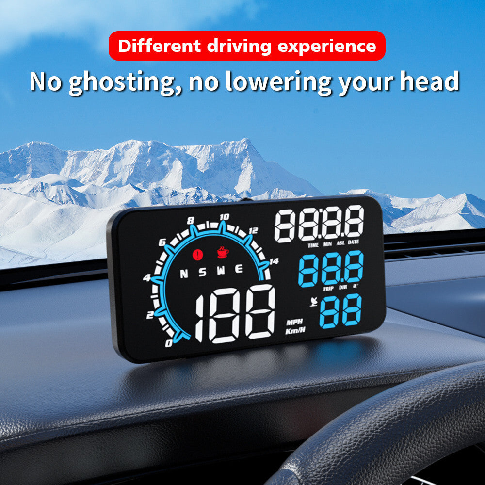 Car Digital GPS Speedometer Head Up Display Overspeed MPH Tired Warning Alarm Q