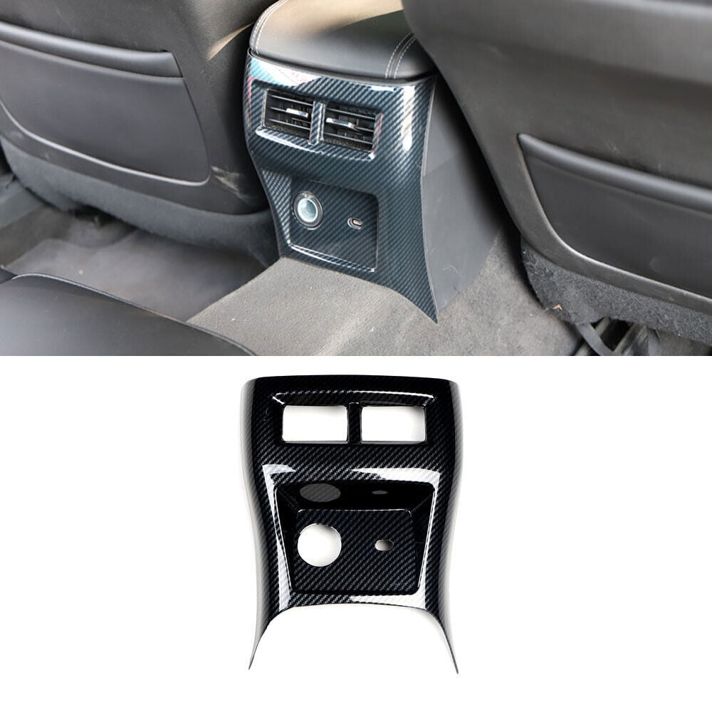 for Cadillac CT5 2020-24 ABS Carbon Fiber Rear Air Outlet Protective Panel Trim