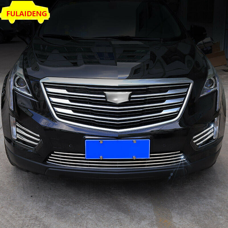 for Cadillac XT5 2016-21 Alloy Front Bumper Botton Mesh Grille Grill Strip Trims