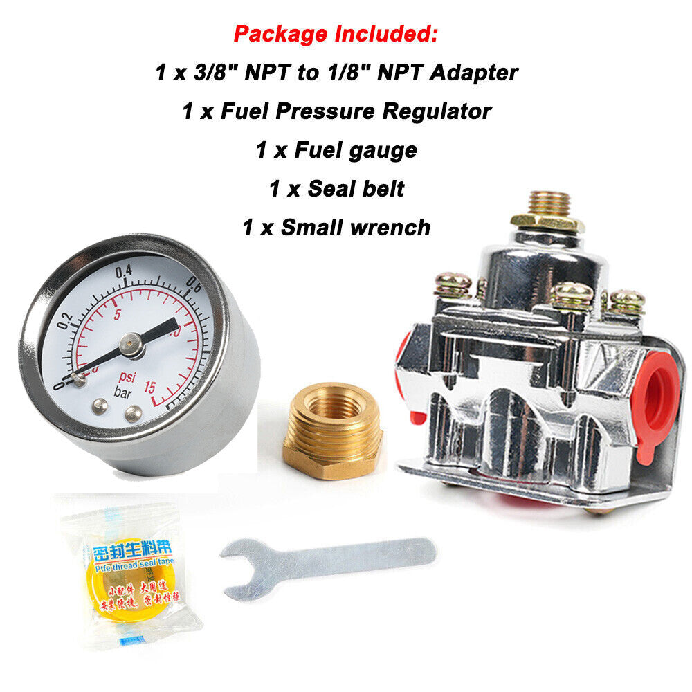 Low Fuel Pressure Regulator For Holley Quick Fuel Carburetor Carb 1-4 PSI 12-804