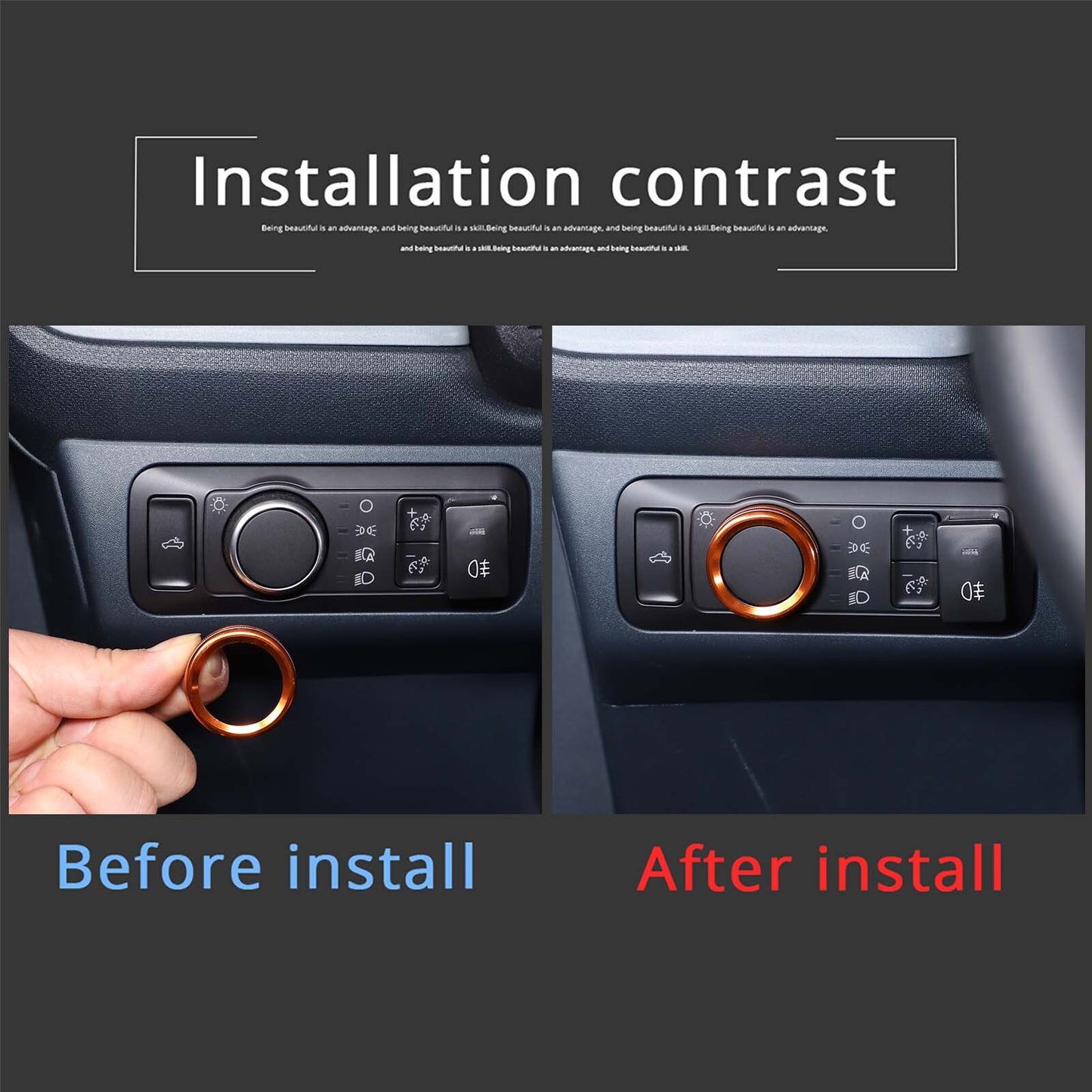 Knob trim ring for 2022-23  for ford  Maverick AC air conditioning/headlight/radio switch