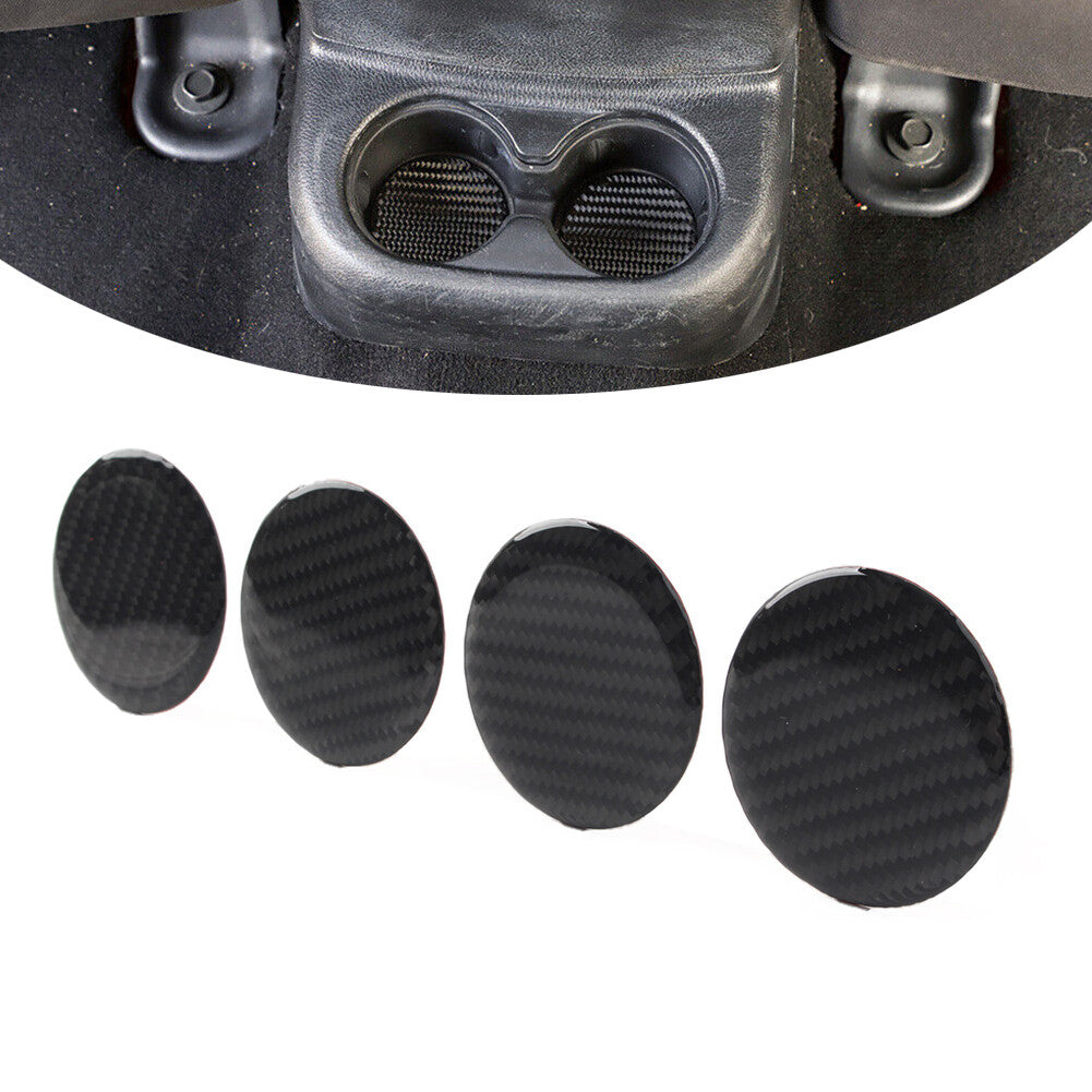 4pcs Cup Holder Insert Coaster Pad Mat Cover Trim for Jeep for Wrangler JK 2007-2017