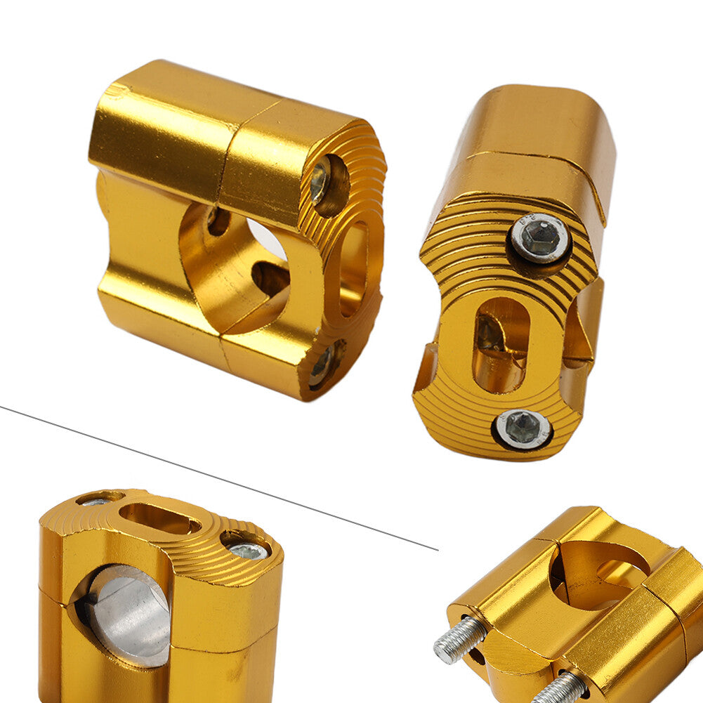 Gold HandleBar Fat Bar Mount Clamps Risers Adaptor 7/8 to 11/8 Dirt Pit Bike ATV Q