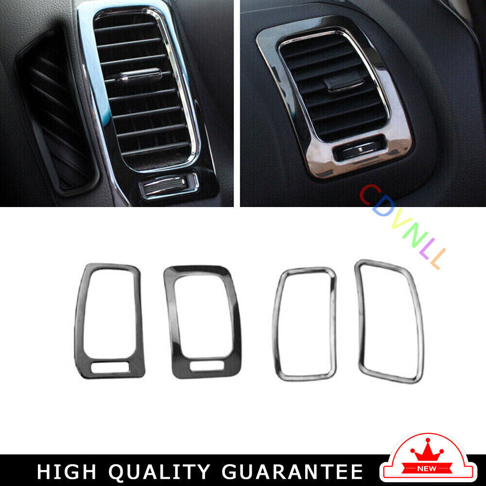 LR AC Air Outlet Vent Frame Cover Trim Fit for Kia K3 Forte 2014-18 Black Steel