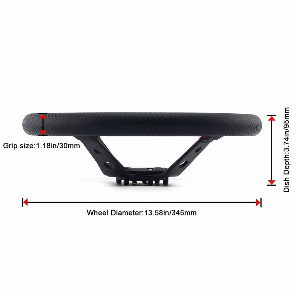 EZGO for Yamaha and Club Car 345MM Carbon Fiber Wrapped for Golf Cart Steering Wheel
