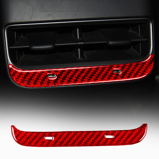 Red Carbon Fiber Rear Air Vent Outlet Cover Trim for Tesla for Model 3 /Y 2021-2023 Q