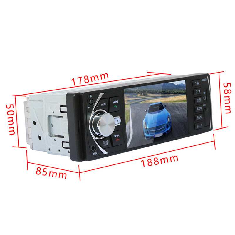 Single DIN 4.1-inch Car Stereo Bluetooth MP5 Player FM Radio Receiver AUX USB Audio - n