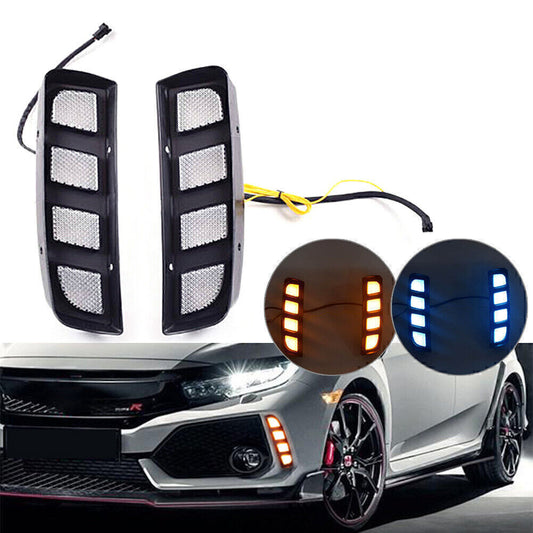 for Honda for Civic 2016-2019 TYPE R LED DRL Daytime Running Fog Light With Turn Q