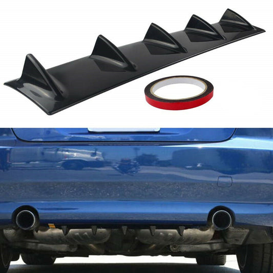 Car Rear Diffuser Fin Style Black ABS Plastic Splitter Spoiler Valance Under Lip