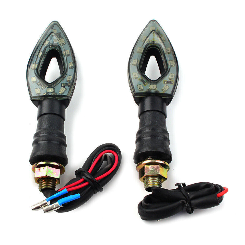 2x Universal Motorcycle LED Turn Signal Light Indicator Amber for Cafe Racer Q