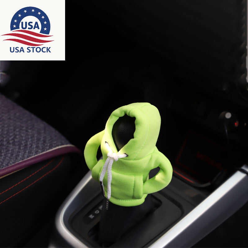 2PC Car Gear Shift Cover for Mini Hoodie Car Gear Shift Knob Cover Shirt Green Shift Q
