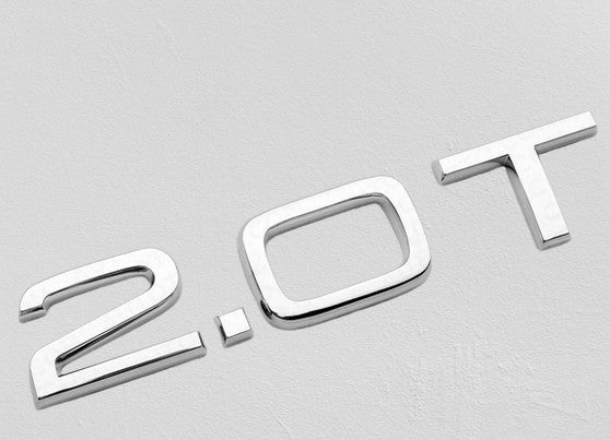 for Audi logo badge sticker 2.0T, rear boot trunk badge, chrome silver SUV Q5 Q7