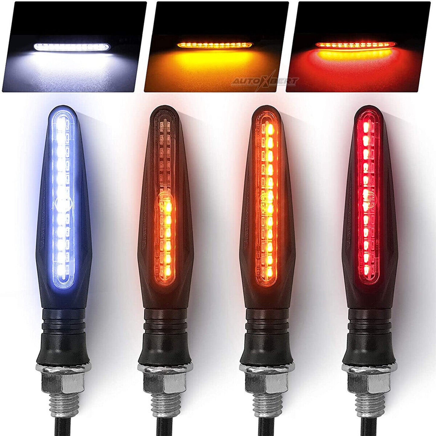 4x 24 LED 10MM motorcycle turn signal lights brake light running light indicator E11 Q