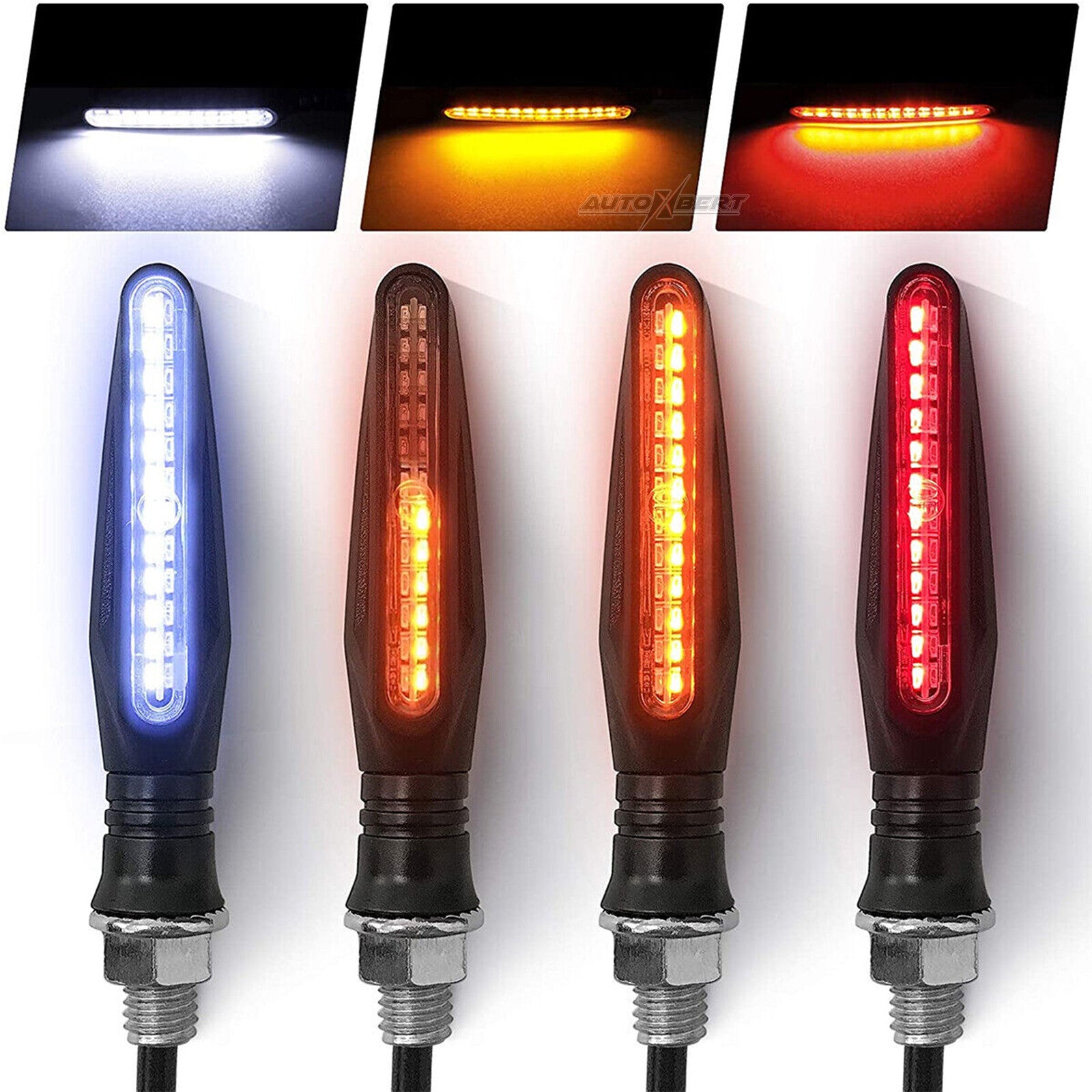 4x 24 LED 10MM motorcycle turn signal lights brake light running light indicator E11 Q