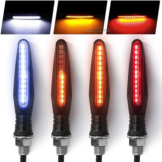 4x 24 LED 10MM motorcycle turn signal lights brake light running light indicator E11 Q