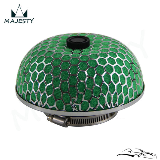 Universal 3 76MM Mushroom Mesh Turbo/Cold/Short for Ram Air Intake Filter Green