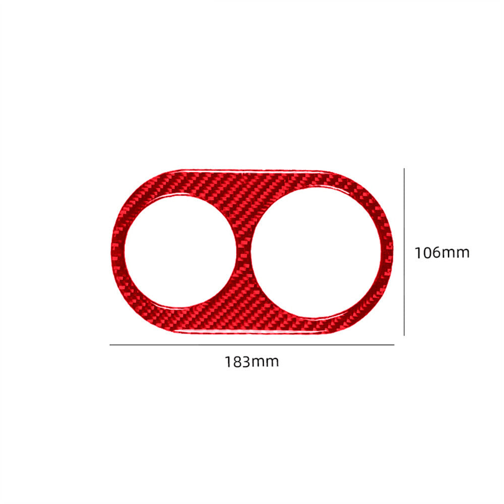 Red Carbon Fiber Rear Center Water Cup Holder Panel Trim for Jaguar XF 2009-2011
