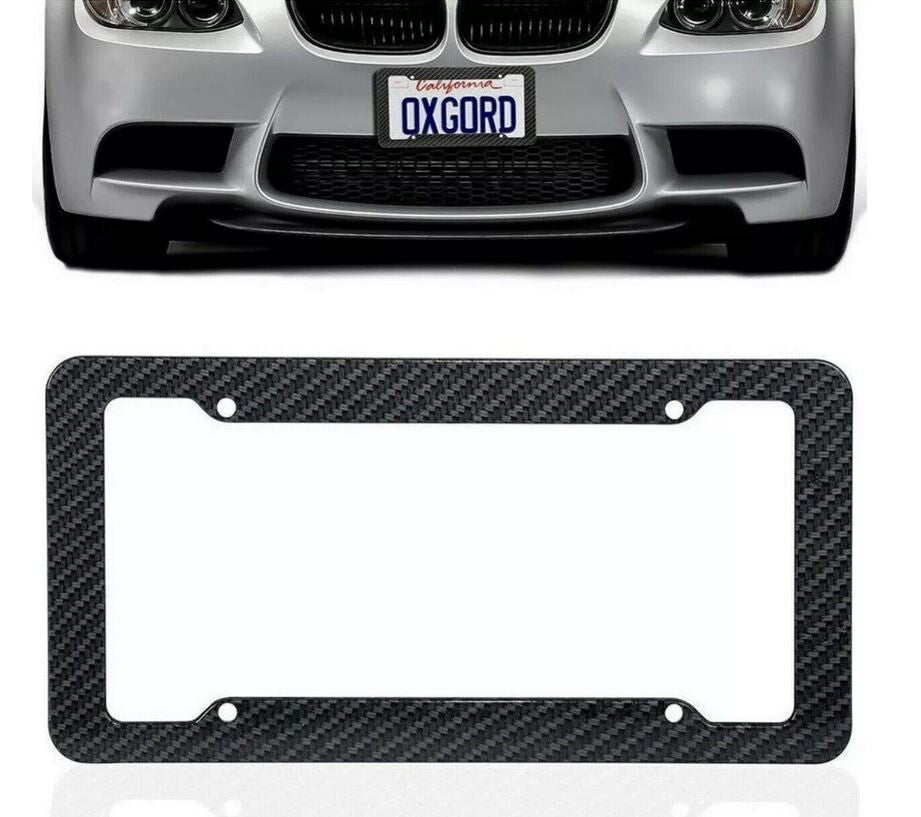 Car license plate frame cap boot trunk black carbon fiber suitable for VW