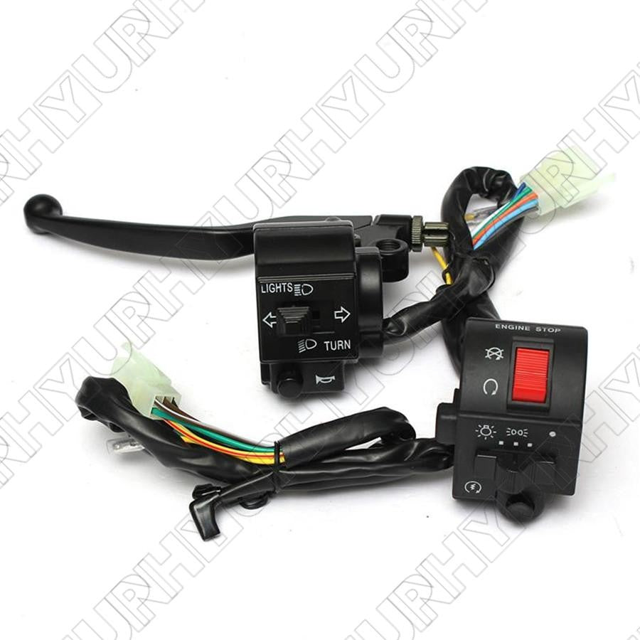 Motorcycle 7/8 22mm Handlebar Horn Turn Signal Electrical Start Switch 12V DC Q