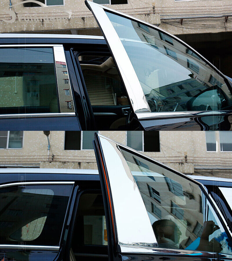 Chrome Stainless Pillar Posts for Toyota Highlander 2014-19 Door Trim Cover Kit