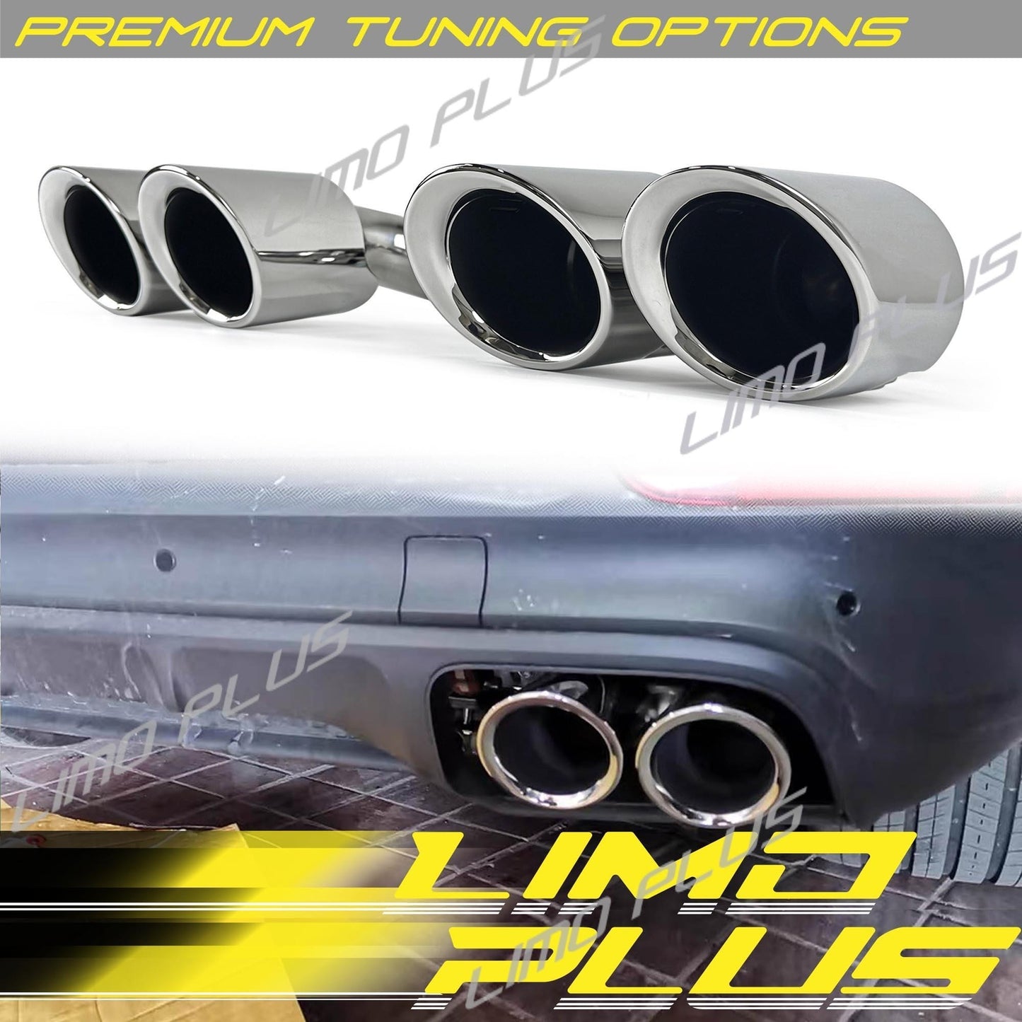 2019-2024 for Porsche for Cayenne base with shiny silver exhaust pipes Q