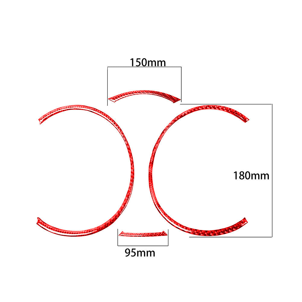 Red Carbon Fiber Interior Cover Trim Fit for Mitsubishi Lancer 2008-15